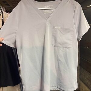 FIGS Gray V-Neck Shirt